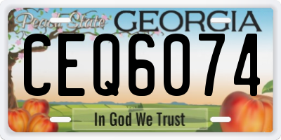 GA license plate CEQ6074