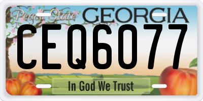 GA license plate CEQ6077