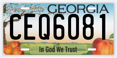 GA license plate CEQ6081