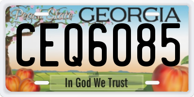 GA license plate CEQ6085