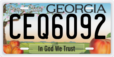 GA license plate CEQ6092