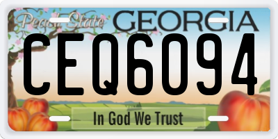 GA license plate CEQ6094