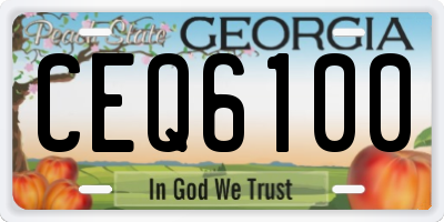 GA license plate CEQ6100