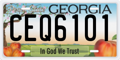 GA license plate CEQ6101