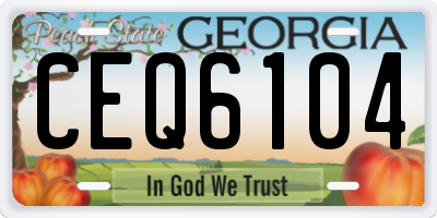 GA license plate CEQ6104