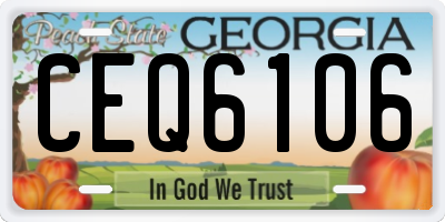 GA license plate CEQ6106