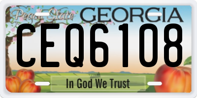 GA license plate CEQ6108