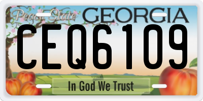 GA license plate CEQ6109