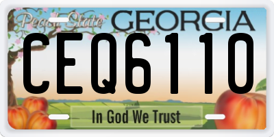 GA license plate CEQ6110