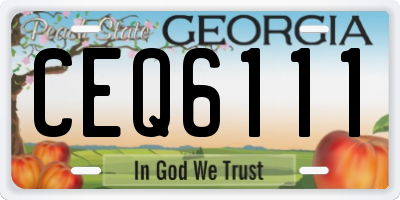 GA license plate CEQ6111