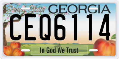 GA license plate CEQ6114