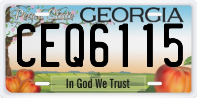 GA license plate CEQ6115