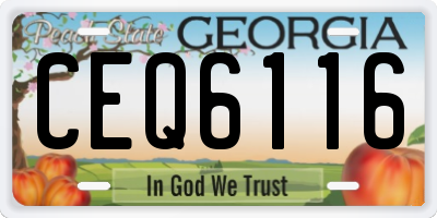 GA license plate CEQ6116