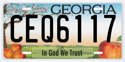GA license plate CEQ6117