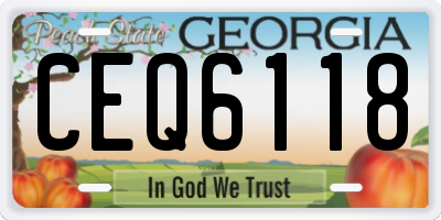 GA license plate CEQ6118