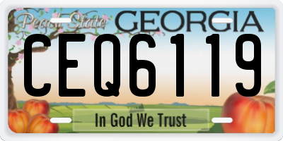 GA license plate CEQ6119