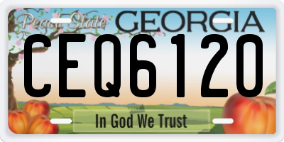 GA license plate CEQ6120