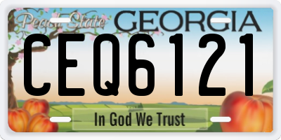 GA license plate CEQ6121
