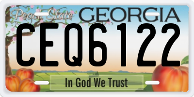 GA license plate CEQ6122