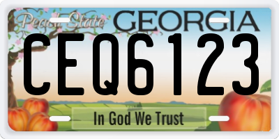 GA license plate CEQ6123