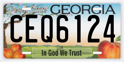 GA license plate CEQ6124