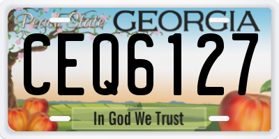 GA license plate CEQ6127