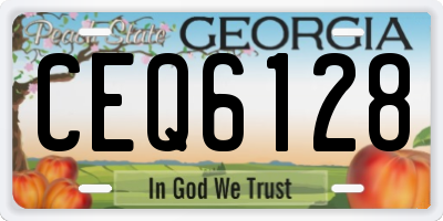 GA license plate CEQ6128