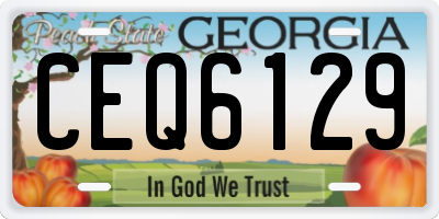 GA license plate CEQ6129