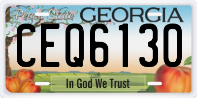 GA license plate CEQ6130