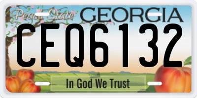 GA license plate CEQ6132