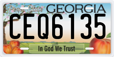 GA license plate CEQ6135