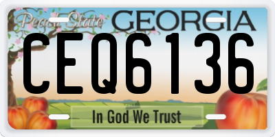 GA license plate CEQ6136