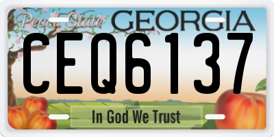 GA license plate CEQ6137