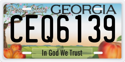 GA license plate CEQ6139