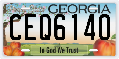 GA license plate CEQ6140
