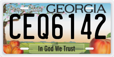 GA license plate CEQ6142