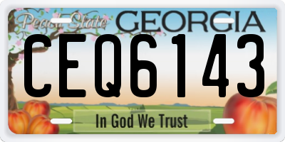 GA license plate CEQ6143