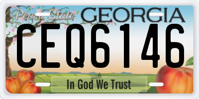 GA license plate CEQ6146