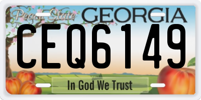 GA license plate CEQ6149