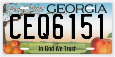 GA license plate CEQ6151