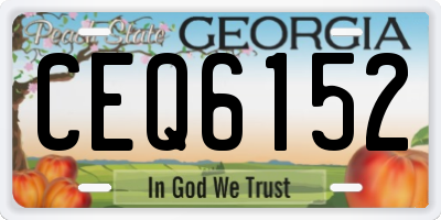 GA license plate CEQ6152