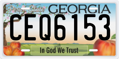 GA license plate CEQ6153