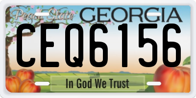 GA license plate CEQ6156