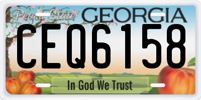 GA license plate CEQ6158