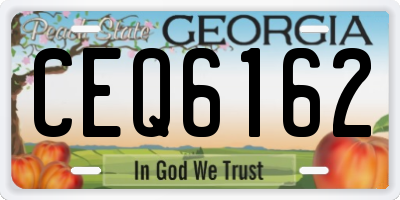 GA license plate CEQ6162