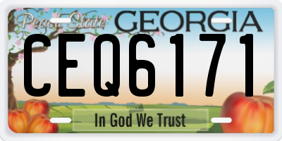 GA license plate CEQ6171