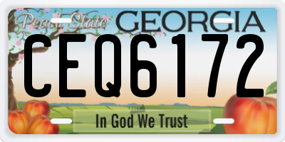 GA license plate CEQ6172
