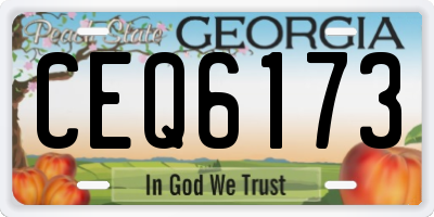 GA license plate CEQ6173