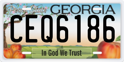 GA license plate CEQ6186