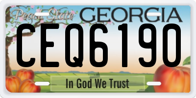 GA license plate CEQ6190
